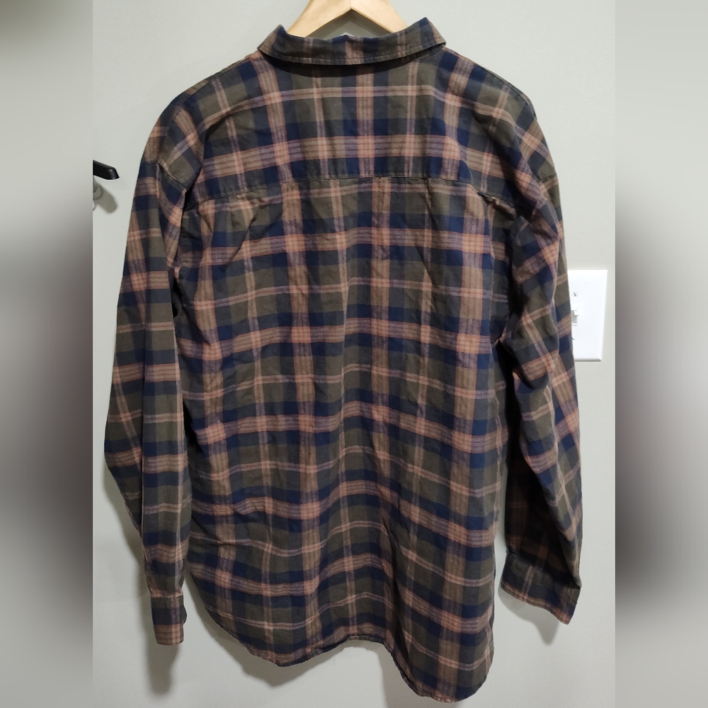 Vintage Bugle Boy Men’s Blue Green Red Plaid Shirt Button Up Long Sleeve, XL - Picture 6 of 8